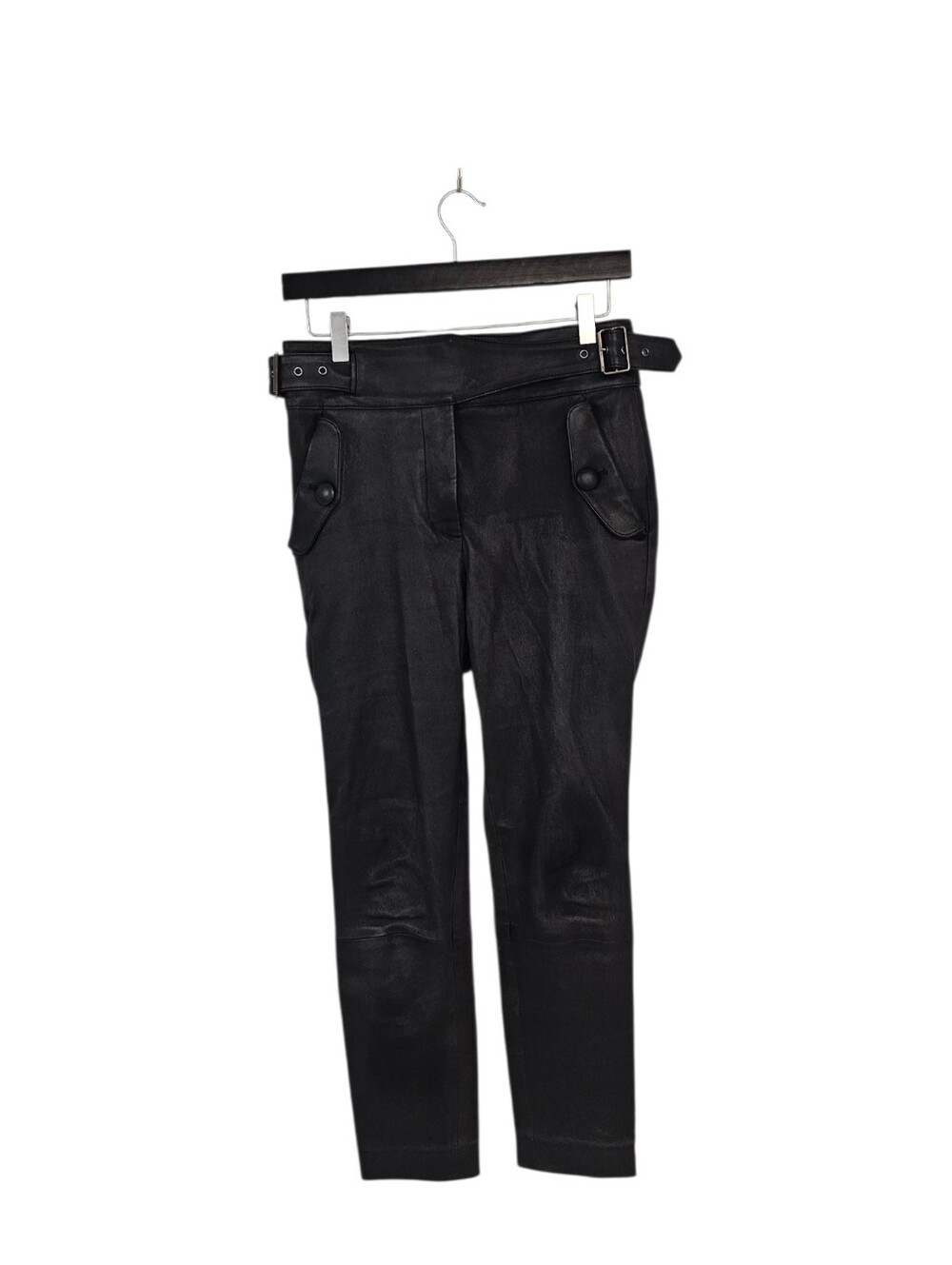 Veronica Beard High Rise 100% Lamb Leather Moto Skinny Pant 2 Preowned
